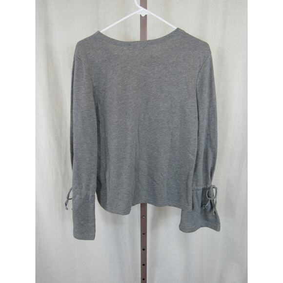 Grey & Gray XS Scoop Neck Sweater Bows on Sleeves Elevated Basic - Picture 5 of 5